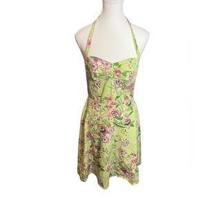 Y2K fairycore flouncy swing dress pinup vibes floral small halter dress